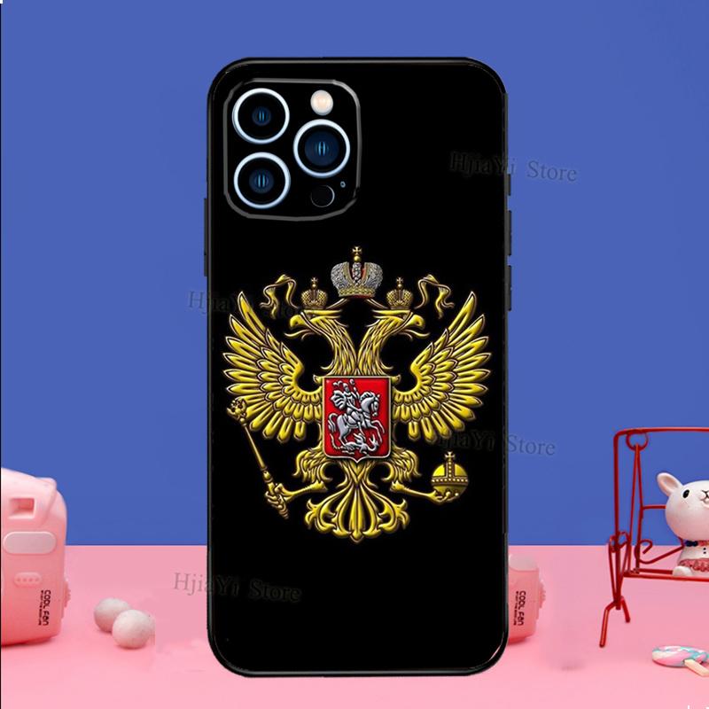 Russia Russian Coat Of Arms Phone Case For iPhone 16 15 11 12 13 14 Pro Max Mini X XS XR Plus SE2 Funda Coque Capa Cover