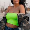 Off Shoulder Sleeveless Exposed Navel Tube Top Summer Sexy Chest Wrap Crop Top Female Clothing
