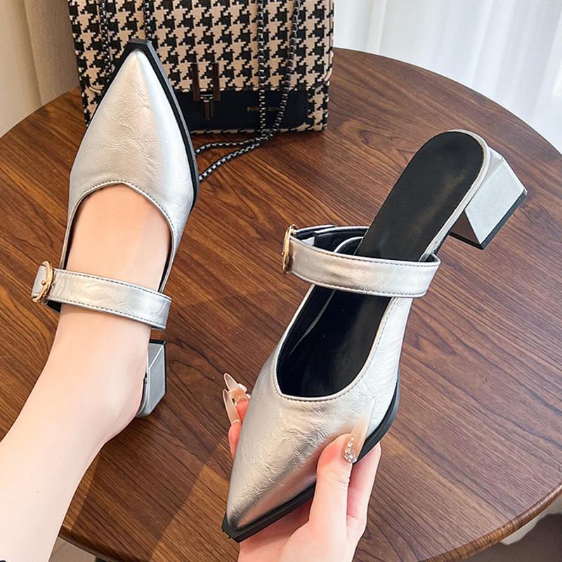 Fashion High Heels Summer Woman Slippers Pointed Toe Elegant Shoes Fashion Dress Pumps Slingback Women Mules Shoes 2025 Zapatos De Mujer