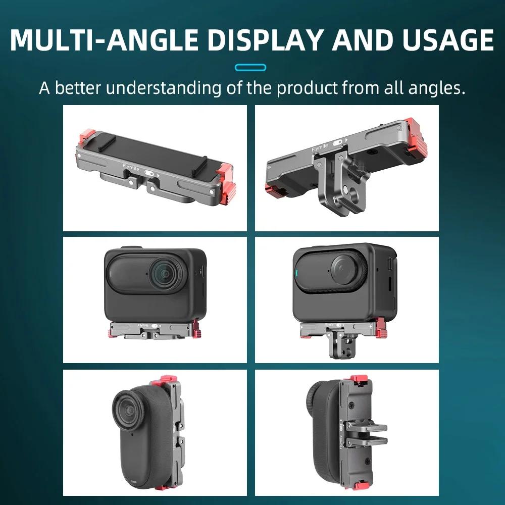 Flymile Magnetic Quick Release Adapter Mount Brackets For Insta360 Go 3S/3 Removal Base Protect Brackets Action Camera Accessory