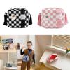 Vintage Chessboard Pattern Kids Shoulder Bag With Expandable Lightweight Nylon For Daily Use