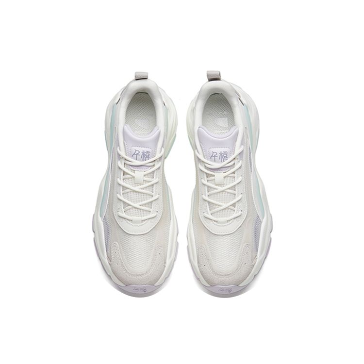 Anta Millennium 4.0 Shock Absorption Non-Slip Wear-Resistant Low-Top Dad Shoes Women Sneakers White Purple Gray 122228890-3