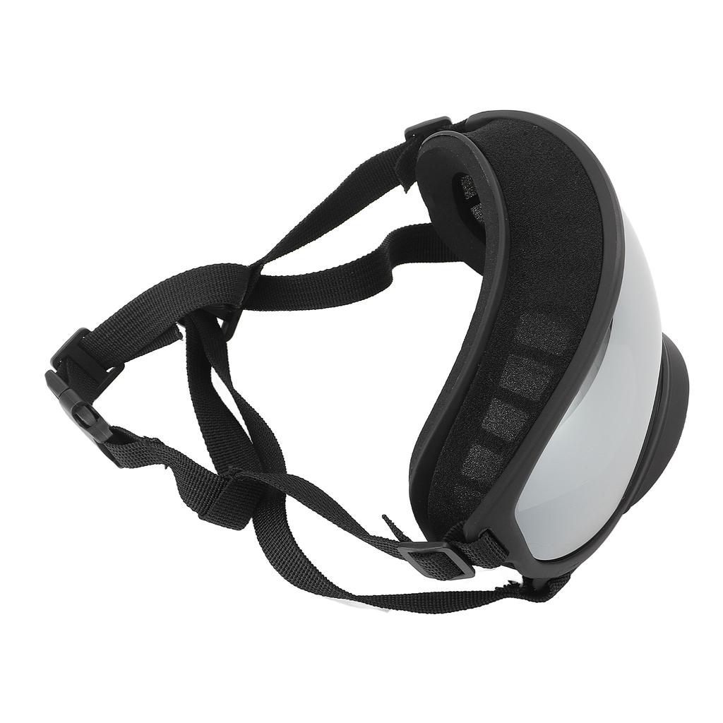 Dog Goggles Anti UV Strong Impact Resistance Adjustable Elastic Large Breed Dog Goggles Pet Sunglasses Silver Eyeglass