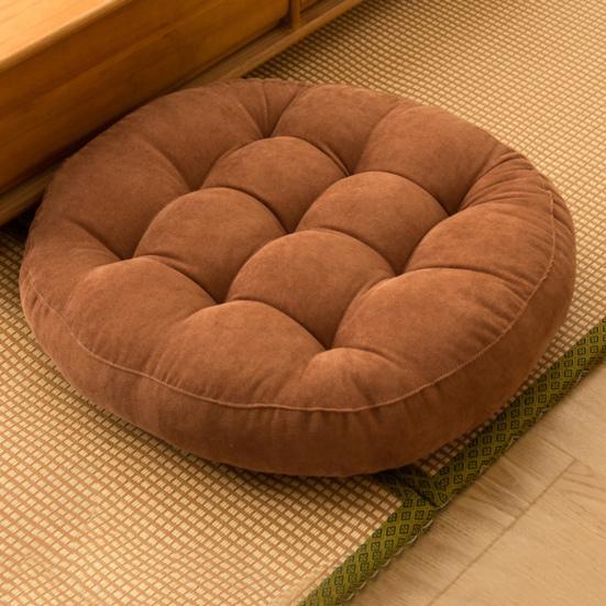 Tufted Seat Cushion Extra Thick High Elasticity Soft Round Solid Color Chair Tatami Sofa Floor Sitting Mat Pad Home Office Supplies