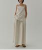 Summer new cotton and linen sling vest French casual sleeveless loose and comfortable zipper top, square neck shirt outside