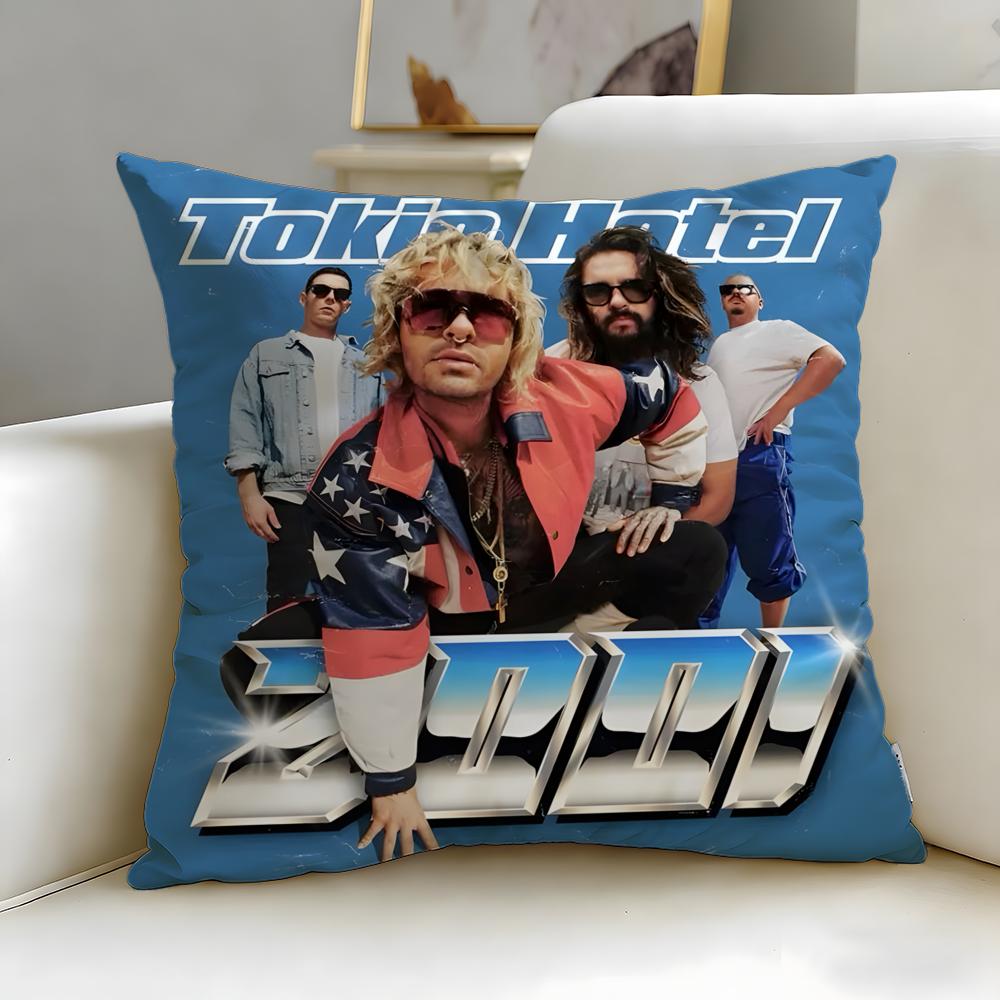 Classic Band Tokio Hotel Cushion Cover Soft EasyWash Pillow Case Versatile for Couch Bed Travel and Office