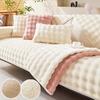 1PC Flannel Sofa Seat Covers for Living Room Soft Warm Plush Sofa Cushion Mat Non-slip Winter L Shape Couch Slipcovers Towel