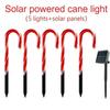 Charming rural charm, solar-powered ground socket candy cane light string, Christmas decoration, DIY craft decoration