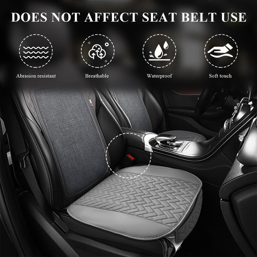 Car Bottom Seat Cover, Anti Slip Leather Auto Front Seat Cushion Cover with Storage Pocket, Comfortable Car Bottom Seat Pad Protector for Cars, SUV,