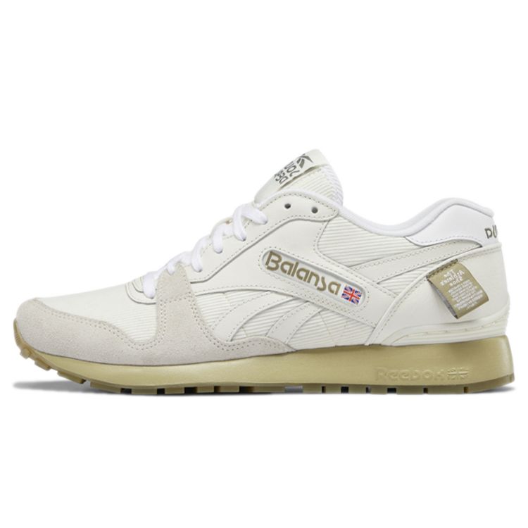 Reebok Balansa X  GL6000 Leather Fabric Suede Round Toe Lace-Up Low-Top Lifestyle Sneakers Unisex Sneakers White Gray GX3480