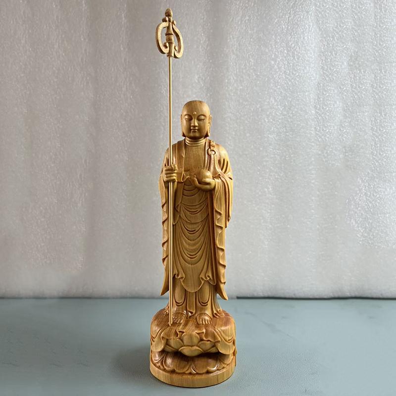 Natural wood Shakyamuni Buddha Statue Solid wood carving High-quality home, room and office products Wealth Luck Feng Shui Decor