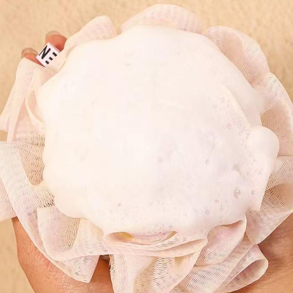 Easy To Clean Personal Care Soap Mesh Pouch Lanyard Bath Puff Fast Foaming Shower Net Bath Flower Scrubbing Bathroom Accessories