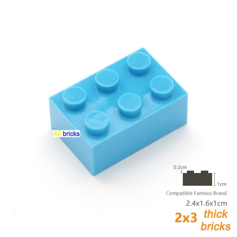 60pcs Thick 2x3 DIY Building Blocks Figures Bricks Dots Educational Creative Size Compatible With 3002 Plastic Toys for Children