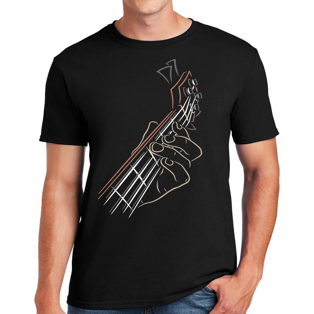 Guitar Hands T-Shirt Music Metal Guitars Goth Punk Skeleton Skull Top Tee