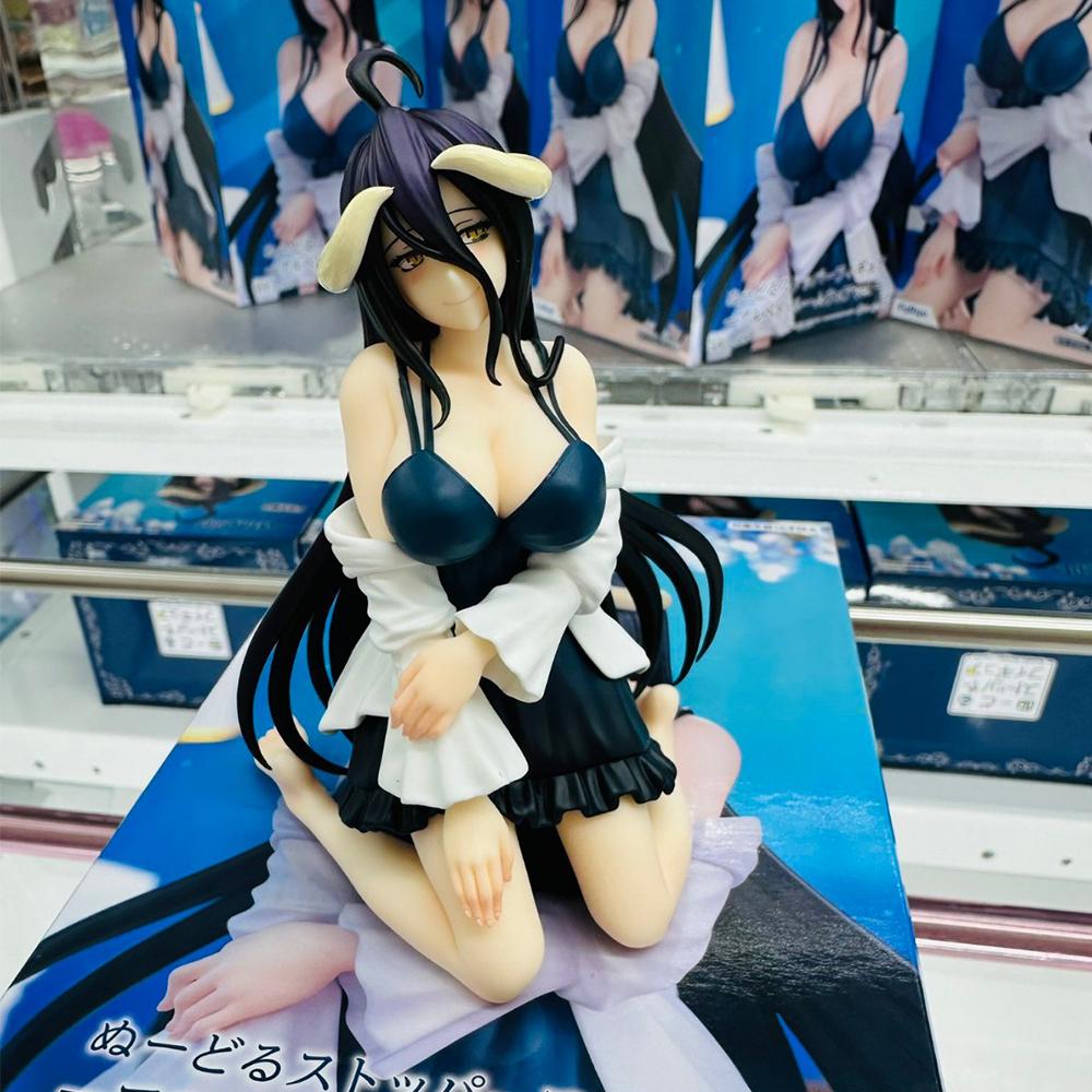 Anime 12cm Overlord Albedo Loungewear Action Figure Noodle Stopper Figure New Pajamas Outfit PVC Collection Model Doll Toys