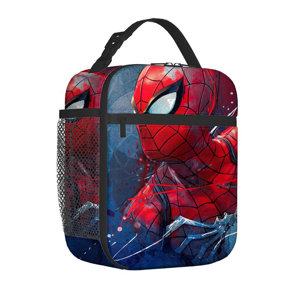 Spider-Man Cartoon Anime Lunch Bento Bag Children'S Fully Printed 3D Digital Insulation Bag Portable Outdoor Picnic Bag