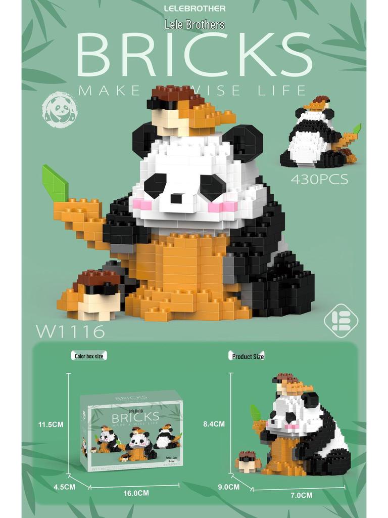 Compatible Lego Panda Hua Hua Meng Lan Fu Bao Doll Building Blocks Toy