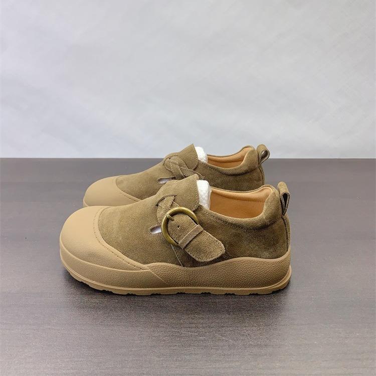 Ugly Cute Boken Shoes Women's 2025 Autumn New Japanese Round Head Versatile One-pedal Lazy Thick-soled Non-slip Loafers