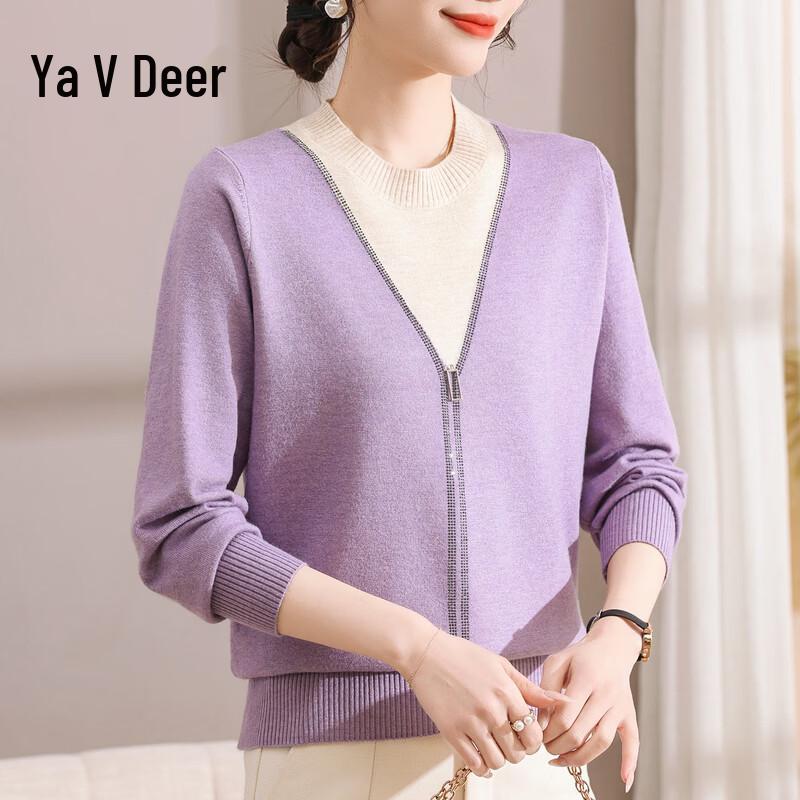 Yalu Women s Autumn V-Neck Loose Knit Sweater XL (Up to 50kg)