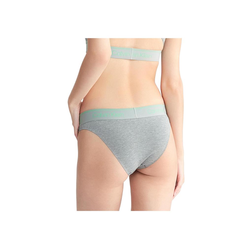 Calvin Klein Color Block Letter Jacquard Comfortable Sexy Thong Women Underwear Gray QF7189-P7E