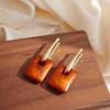 Retro Square Earrings, Ear Buckles, High-End Sense White Atmosphere Exaggerated Personality Temperament Earrings
