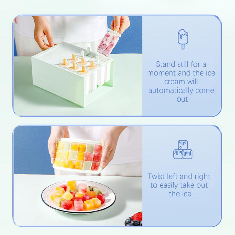 Popsicles Molds Ice Cream Molds With Sticks Easy-Release Kitchen Tool For Jelly Treats Snack Cold Drinks Beverage Cocktails