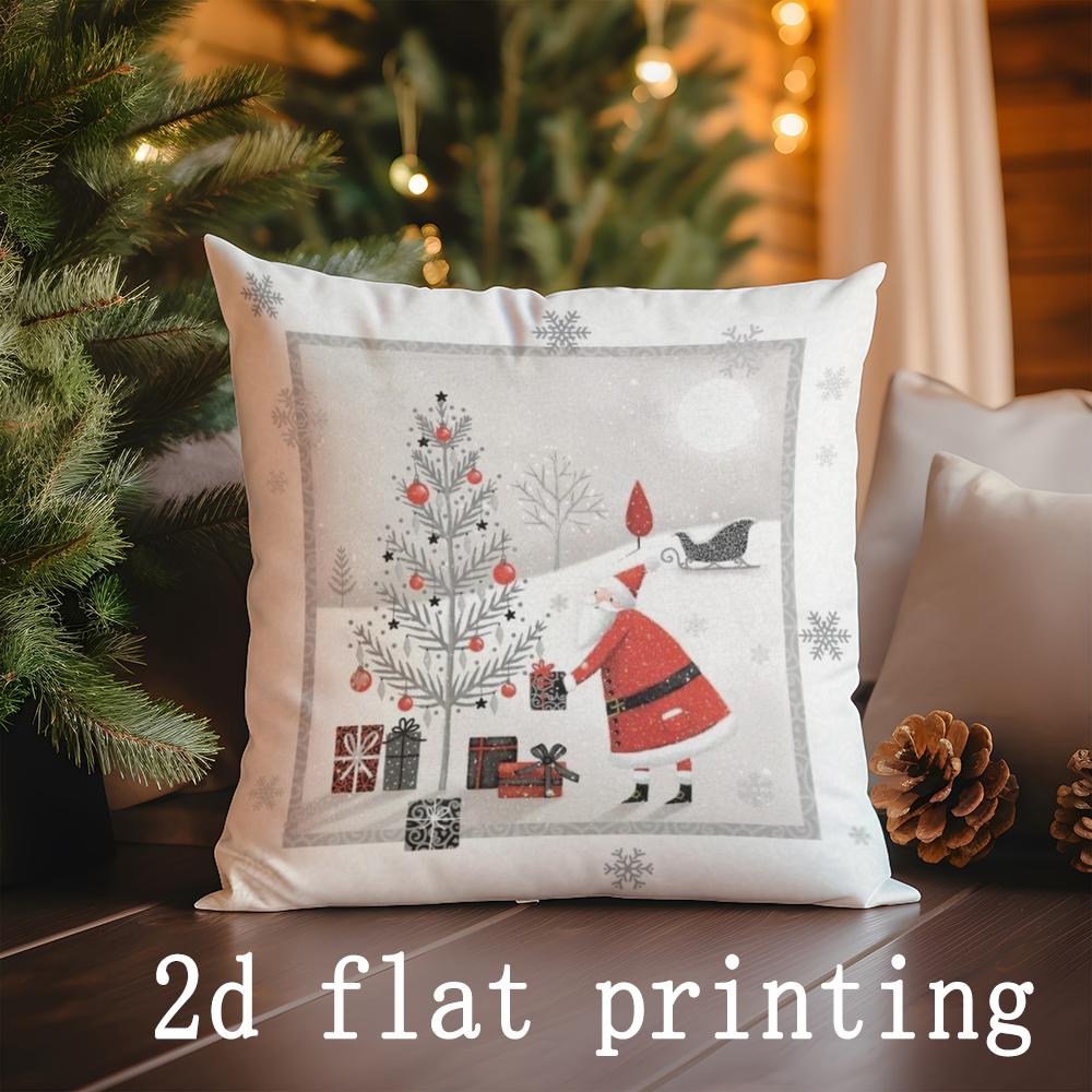 Home Decor Christmas-themed Digital-Printed Pillowcases Pattern Cushion Cover Suitable for Sofa Bedroom Car Pillow Cover