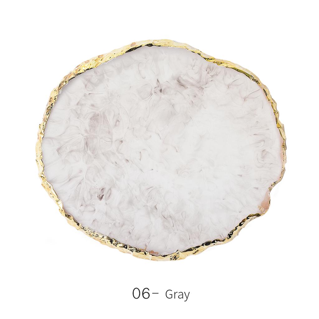 Display Shelf 1PC Round Resin Agate Stone Nail Art Palette False Nail Tips Mixing Color Drawing Pallet Gel Polish Manicure Tool