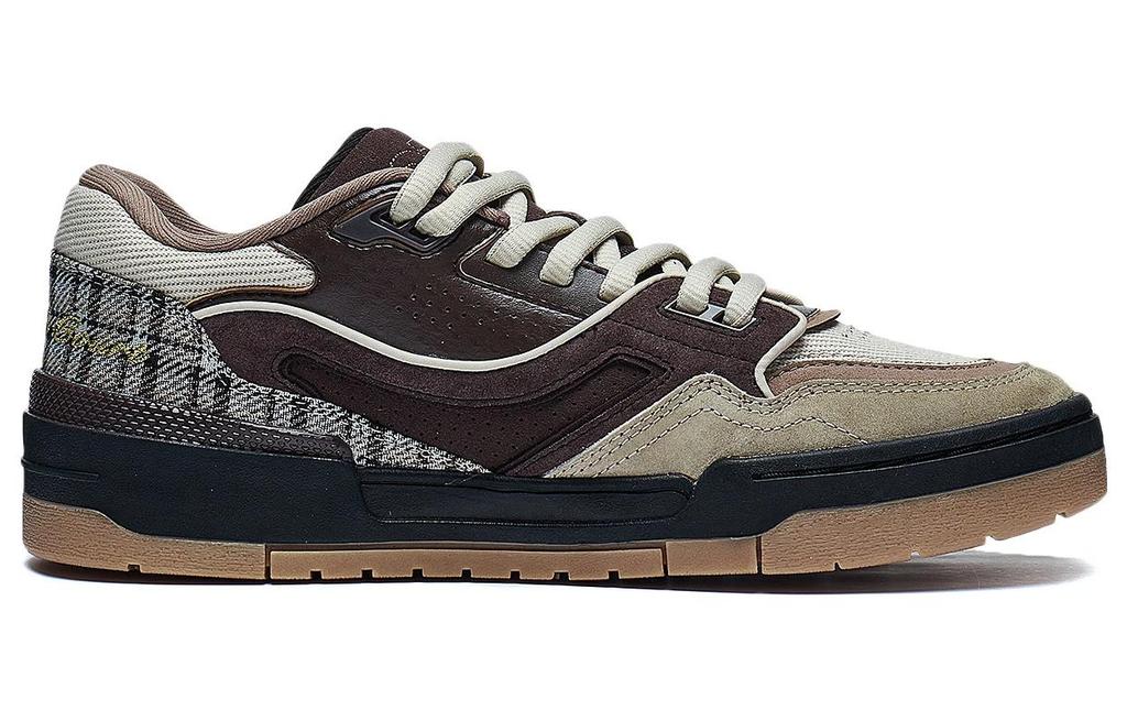 Li Ning 001 BTC Slip Resistant Low top Skateboard Shoes Men's Umber AGCT219-2