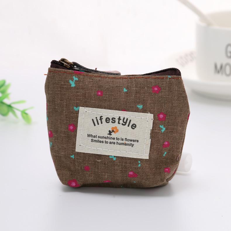Cute Canvas Floral Coin Purses Gift Bag with Clasp Kiss Lock Change Pouch Mini Coin Wallet Vintage Trinkets Pouch