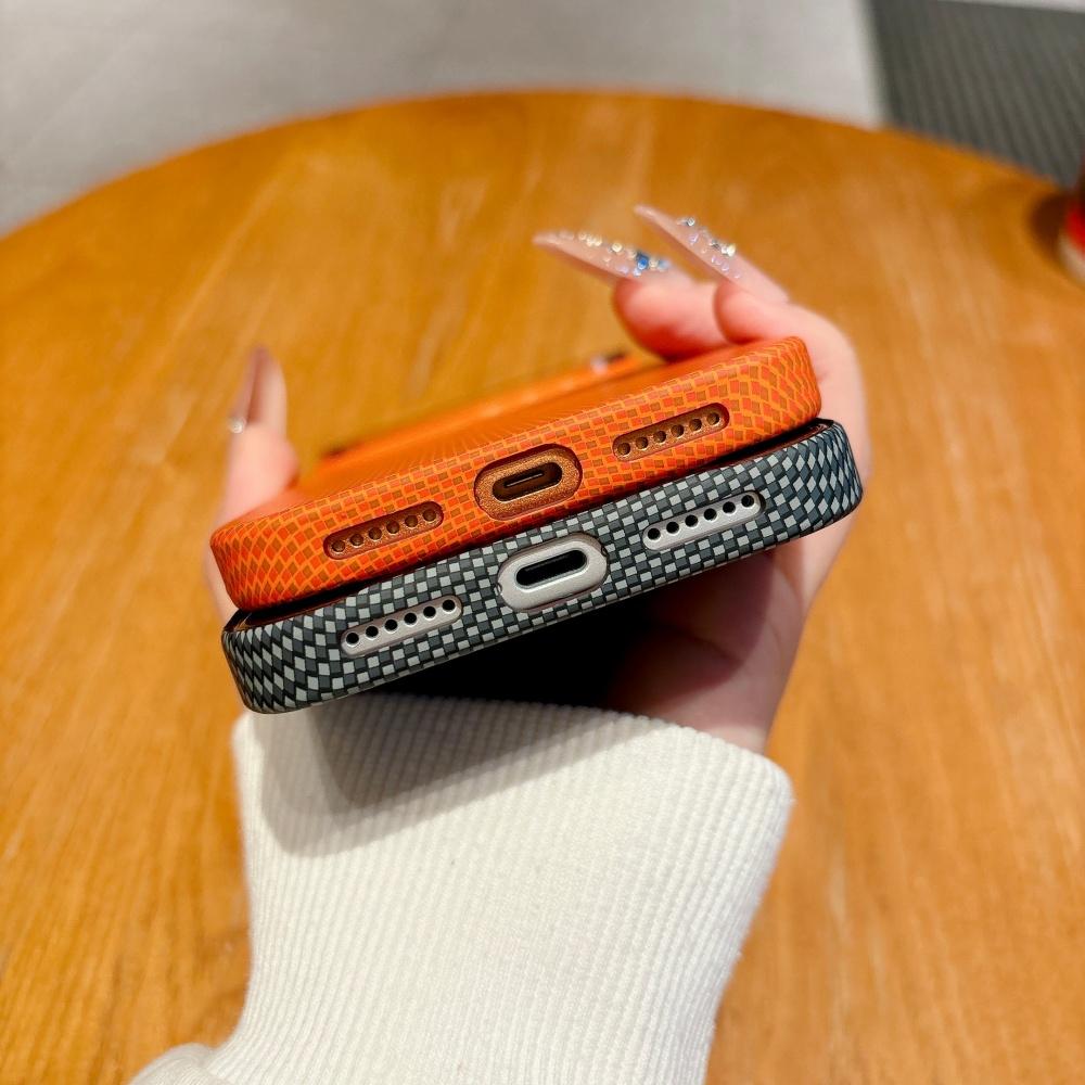 Luxury Kevlar Carbon Fibre Magnetic Wireless Charging For Magsafe Case For iPhone 17 Pro Max 16 15 Shockproof Hard PC Back Cover