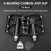 WEST BIKING Bicycle Pedals 3 Bearings Ultralight Carbon Fiber Tube Road Bike Pedals BMX MTB Flat Pedals Professional Bike Parts