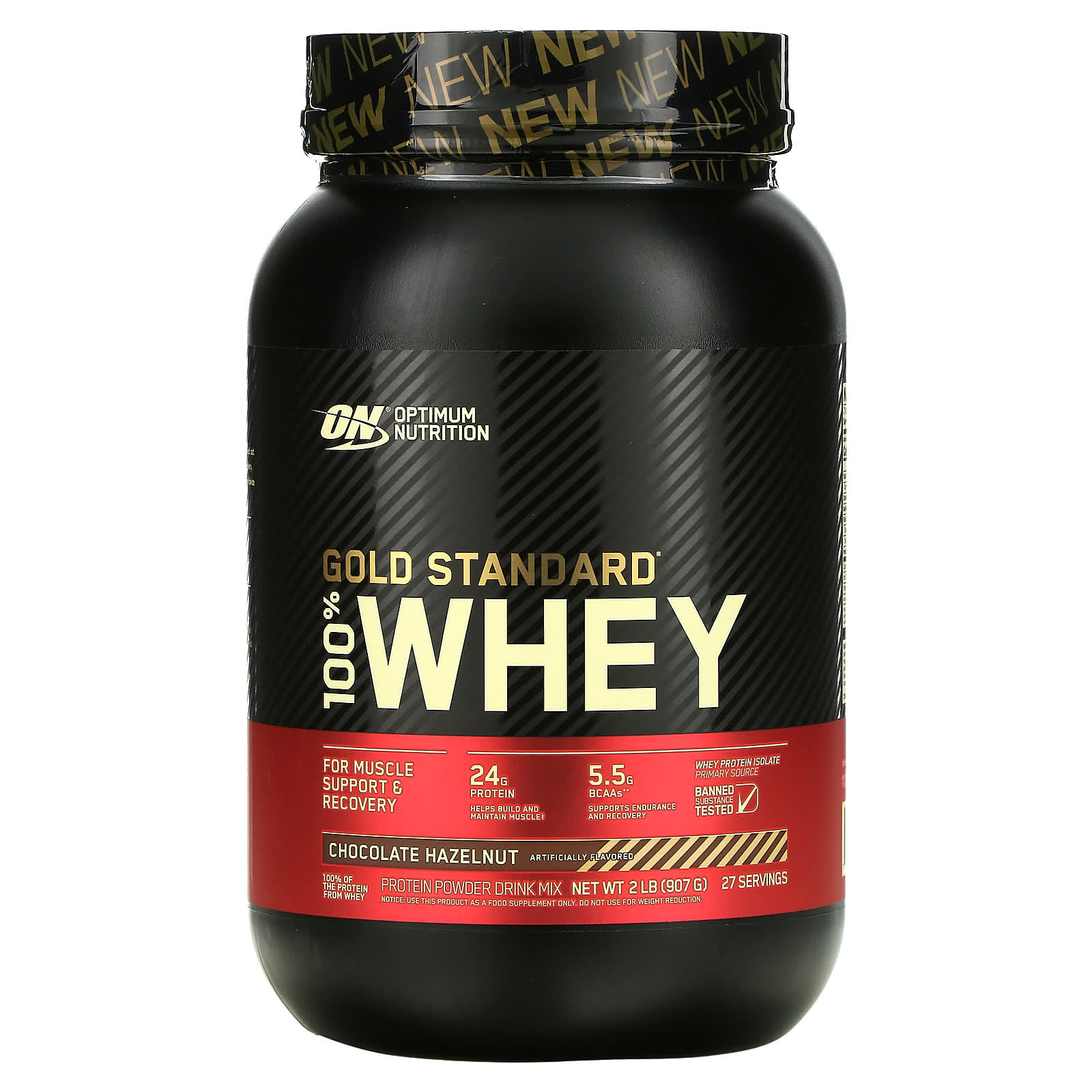 

Optimum Nutrition, Gold Standard 100% Whey, Chocolate Hazelnut, 2 lbs (907 g)