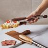 Walnuss Akazienholz BBQ Zange 9in/12in Edelstahl Lebensmittelzange zum Grillen, Kochen, Servieren