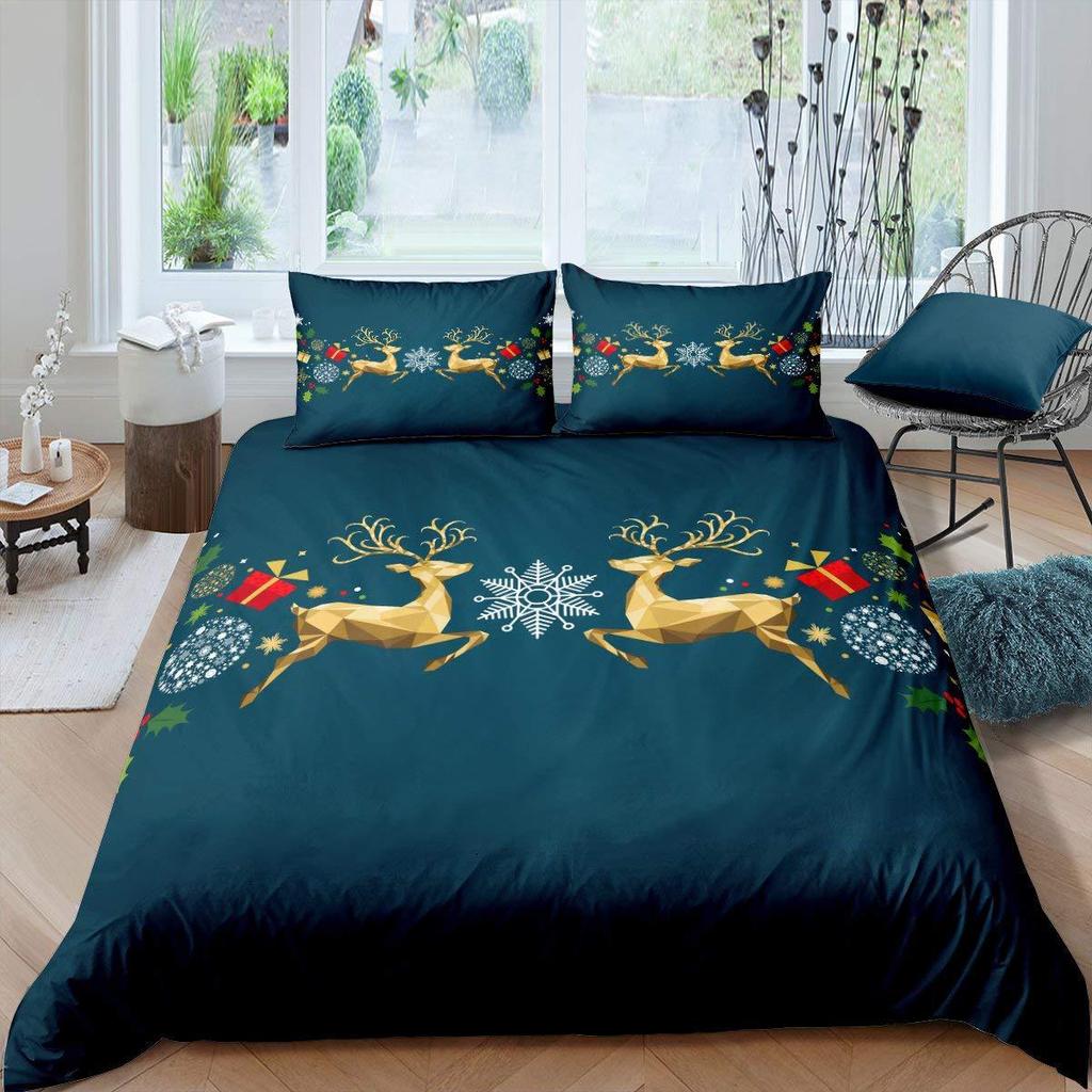 Christmas Snowflake Down Comforter Set Bedding Set 3-piece Duvet Cover Set