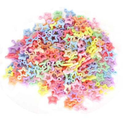 Bolsa de 300 Piezas Cuentas de Plástico en Forma de Estrella de 5 Puntas Accesorios de Joyería con Cuentas DIY para Niños