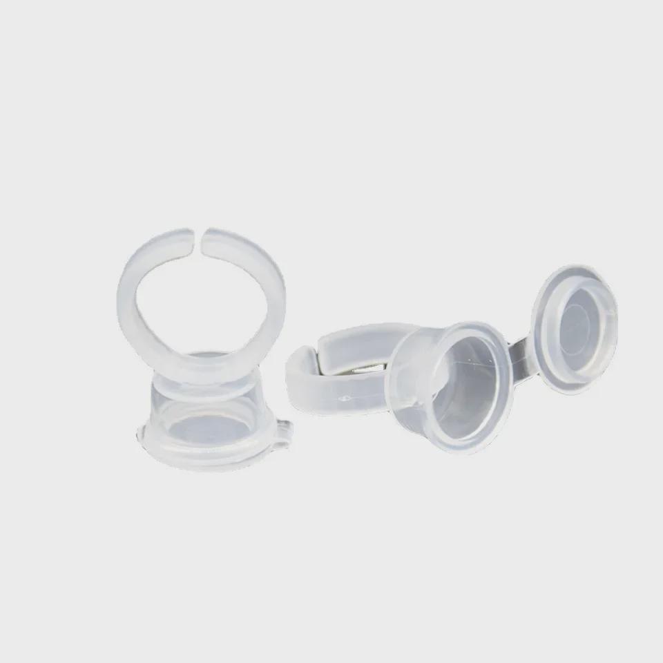 Embroidery Ring Cup: Translucent Makeup & Tattoo Tool with Lid for Eyebrow, Eye, and Lip.
