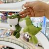 Cartoon Cute Green Crocodile Soft Plush Keychain Pp Cotton Filling Gift Bags