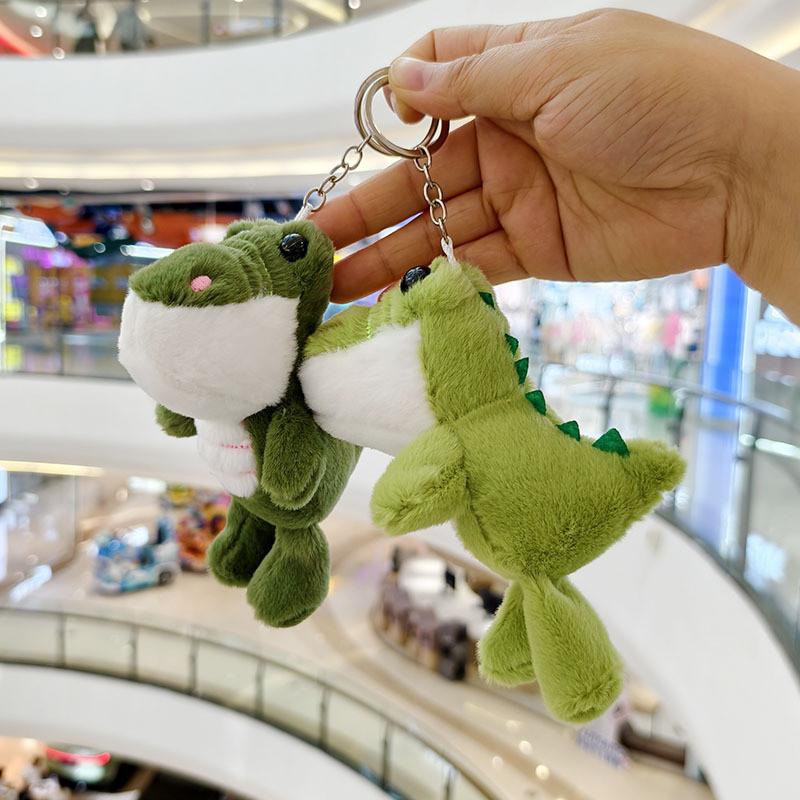 Cartoon Cute Green Crocodile Soft Plush Keychain Pp Cotton Filling Gift Bags