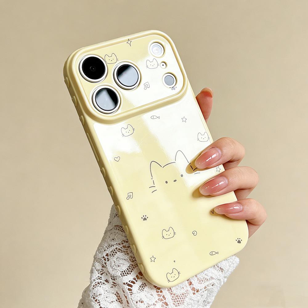Line Kitten Is Suitable for iPhone17/17Pro Mobile Phone Case, Anti-drop Apple 16/15 Protective Case 14 New Women