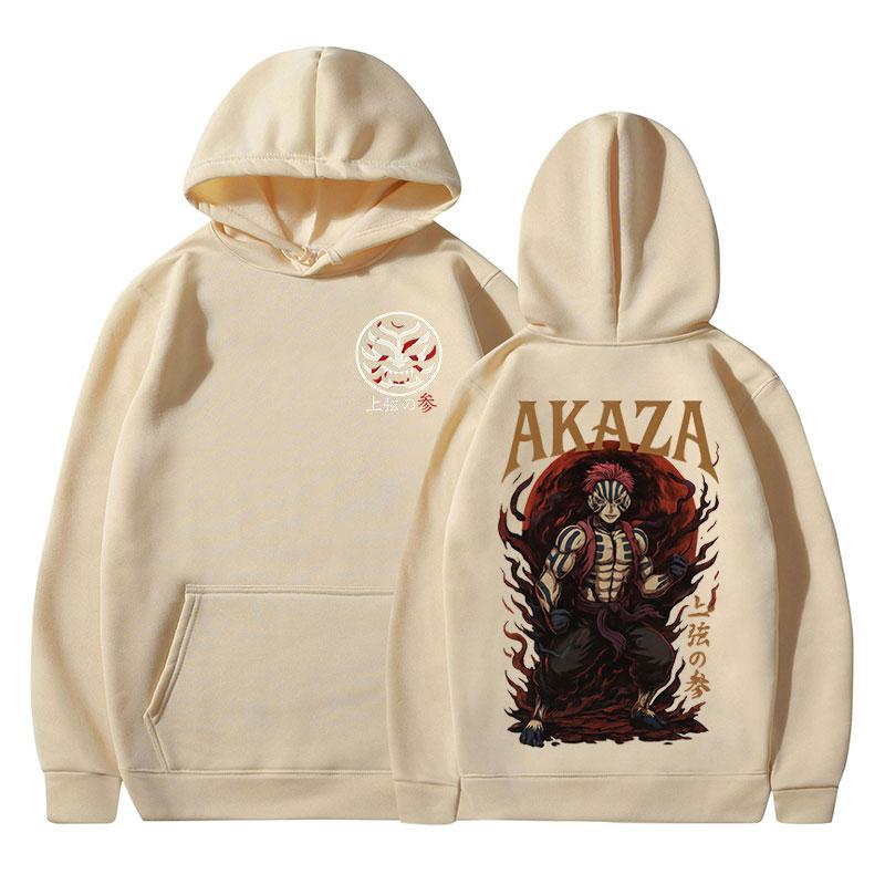 Akaza Anime Hoodies Japanese Manga Graphic Print Sweatshirts Men Women Casual Oversized Long Sleeves Fleece Pullovers Streetwear