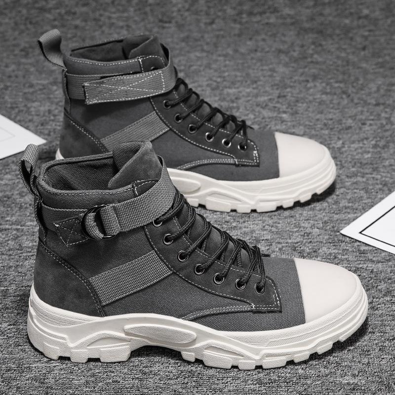 Autumn New Men's Shoes High-top Martin Boots Winter Korean Canvas Shoes Trendy Casual Shoes Foreign Trade Tooling Boots