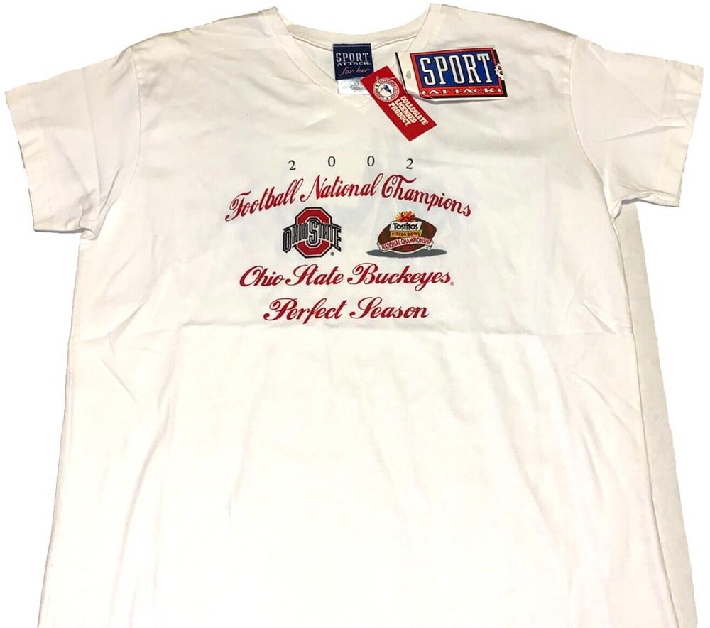 

Rare Vintage 2002 Ohio State Buckeyes Football Champs T-Shirt New! NWT Womens LG Unisex T-Shirt L
