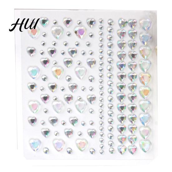 Colorful Adhesive Stickers Rhinestone for DIY Crafts Star Moon Gem Shiny Scrapbooking & Journaling Self-Adhesive Sparkling Gems Card Making Exquisite