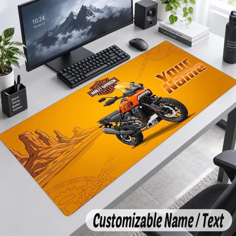 Custom Name Text Mouse Pad Harley-Davidson Personalized Desk Pad For Work And Gaming