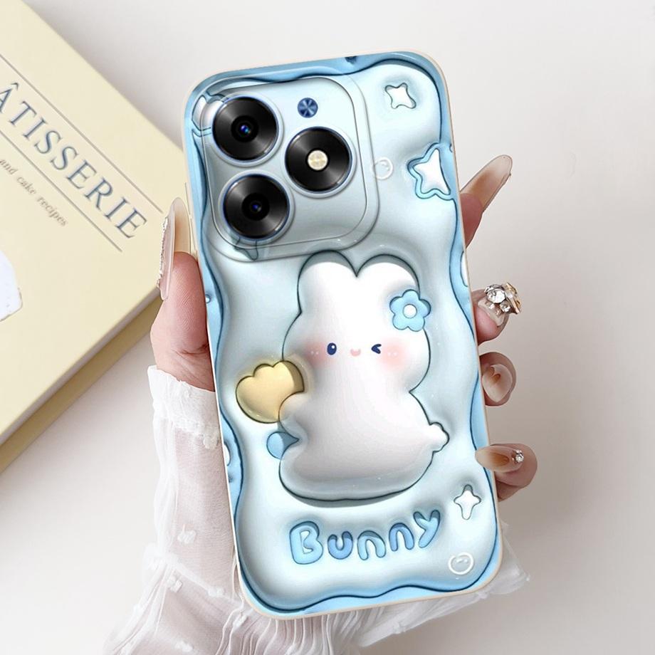 For Tecno Spark Go 2024 Case Tecno Spark 20c 20 Pop 8 Funda Aesthetic Cartoon Panda Rabbit Camera Protection Matte Soft Cover