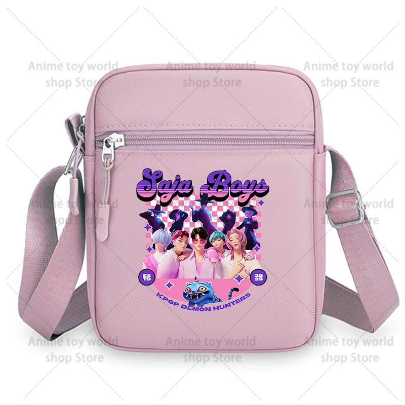 

Durable KPop Demon Hunters Girls Crossbody Bags Nylon Small Shoulder Bag Kawaii Oxford Messenger Side Sling Bag Husband Lady ChestBag