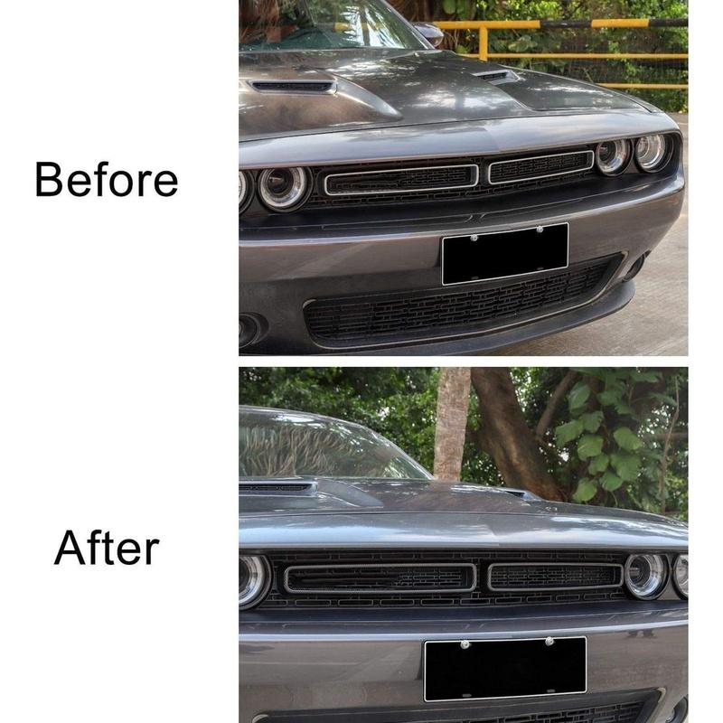 ABS Front Grille Trim Ring for Dodge For Challenger 2015- Models Black Red 52 x 10 x 8 cm Seamless tallation