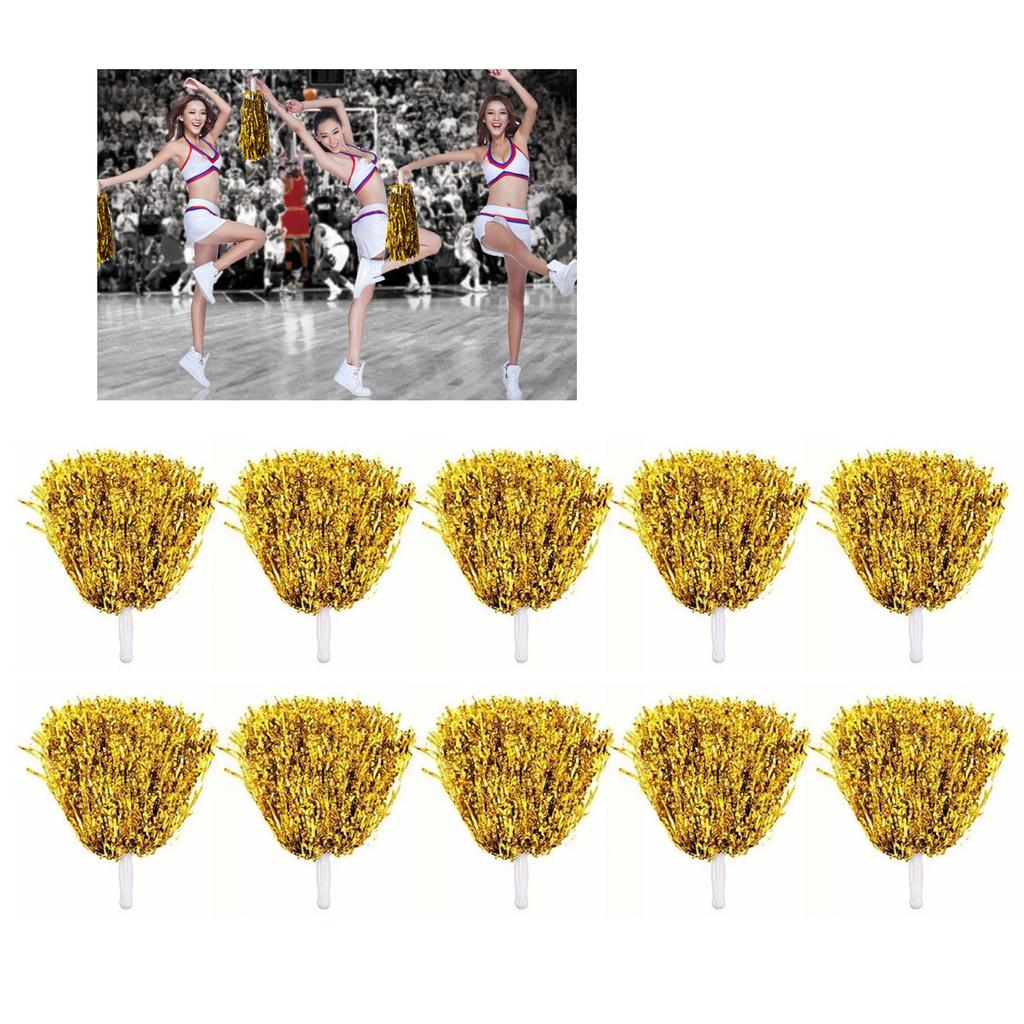 10PCS Pompones de Animación con Mango Recto Reutilizables Efecto Flash Plástico Pompones de Animación Bola
