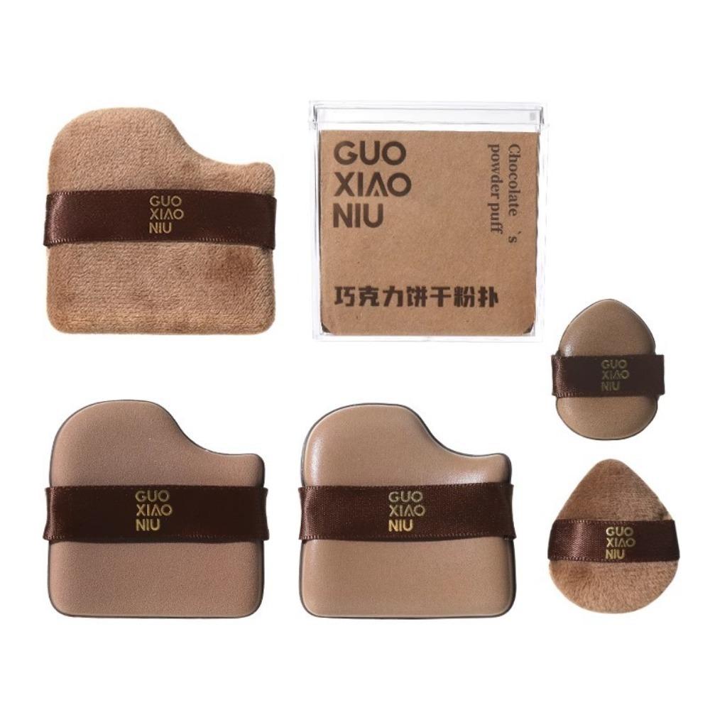 6pcs Mini Makeup Sponge Chocolate Color Powder Puff Professional Cushion Puff  Daily Makeup